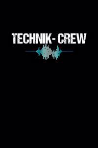 Technik Crew: Cool Animated Sound wave Design Notebook Composition Book Novelty Gift (6"x9") Dot Grid Notebook to write in