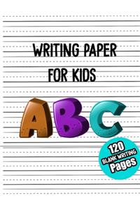 Kindergarten writing Journal Gift with lines for ABC kids