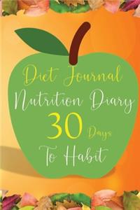 Diet Journal Nutrition Diary 30 days to Habit