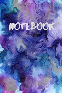 Notebook: Lined Notebook Journal Blue and Purple Ink Sketchpad: 6x9" Ink Patern - 120 Blank Lined Pages.