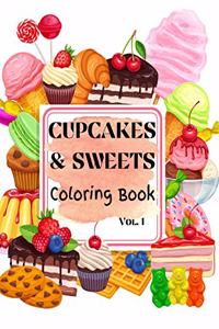 Cupcakes & Sweets Coloring Book vol. 1