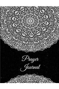 Prayer Journal: Beauty Art Black Book, Bible Study Journal, Prayer Log, a Christian Notebook Large Print Bible 8.5