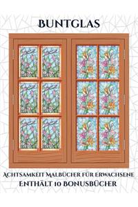 Achtsamkeit Malbücher für Erwachsene (Buntglas)