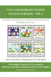 Educational Worksheets for Kids (Full color brain teasing puzzles for kids - Vol 2)