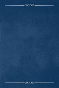 Navy Blue 101 - Blank Notebook with Bars & Scrolls Borders