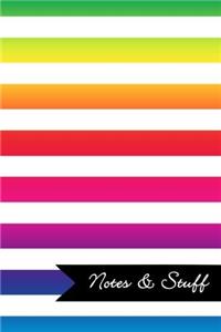 Notes & Stuff Lined Notebook With Bright Colors Striped Pattern Cover