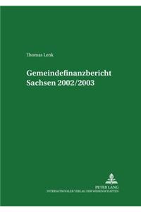 Gemeindefinanzbericht Sachsen 2002/2003