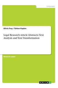 Legal Research Article Abstracts