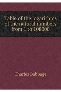 Table of the Logarithms of the Natural Numbers from 1 to 108000