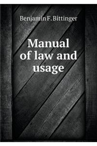 Manual of Law and Usage