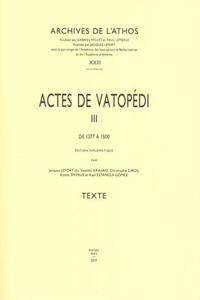 Actes de Vatopedi. III