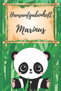 Hausaufgabenheft Marinus: personalisiertes Panda Hausaufgabenheft / Grundschule / Schülerplaner für 1 Schuljahr mit Wochenübersicht / mit 2x Stundenplan / DIN A 5 / 112 Seite