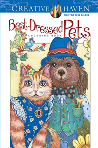 Creative Haven Best-Dressed Pets Coloring Book.