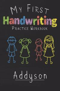 My first Handwriting Practice Workbook Addyson
