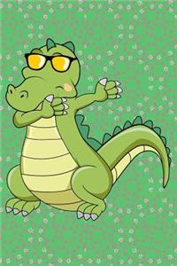 Funny dabbing crocodile
