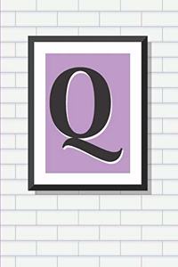 Initial Q Personalized Blank Lined Journal Notebook