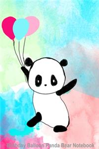 Birthday Balloon Panda Bear Notebook