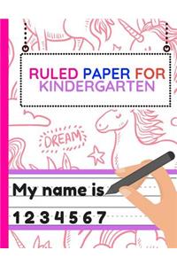 Ruled Paper For Kindergarten