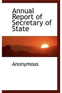 Annual Report of Secretary of State