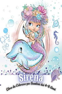 Sirena Libro da Colorare per Bambini dai 4-8 Anni