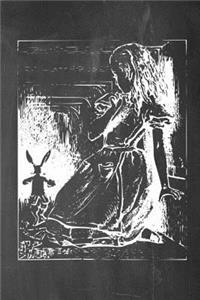 Alice in Wonderland Chalkboard Journal - Alice and The White Rabbit