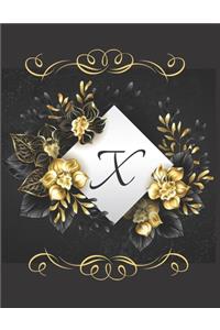 X Alphabet Notebook Journal Gift