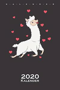 verliebtes Lama mit Herzen Kalender 2020