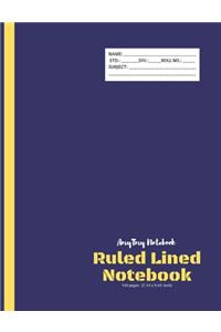 Ruled Lined Notebook - AmyTmy Notebook - 140 pages - 7.44 x 9.69 inch - Matte Cover