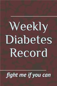 Weekly Diabetes Record