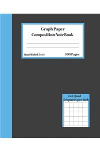 Graph Composition Notebook 5 Squares per inch 5x5 Quad Ruled 5 to 1 100 Pages