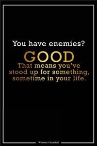 You Have Enemies? Good That Means Youve Stood Up for Something, Sometime in Your