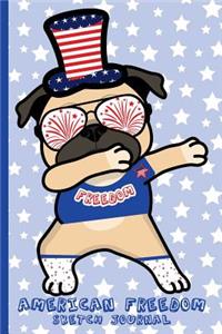 Dabbing Pug - American Freedom
