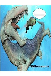 Nothosaurus Dinosaur with college ruled line paper Composition book