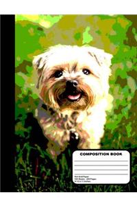 Puppy Dog Dot Grid Notebook 200 Journal Pages 8 1/2 x 11 Inches