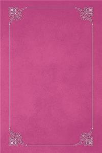 Fuchsia 101 - Blank Notebook with Fleur de Lis Corners