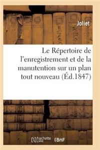 Le Répertoire de l'Enregistrement Et de la Manutention Sur Un Plan Tout Nouveau