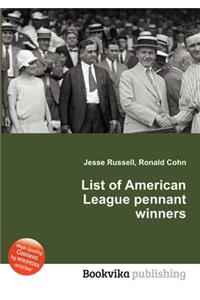 List of American League Pennant Winners