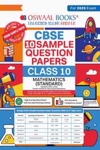 Oswaal CBSE Sample Question Papers Class 10 Mathematics Standard Book (For 2025 Exam)