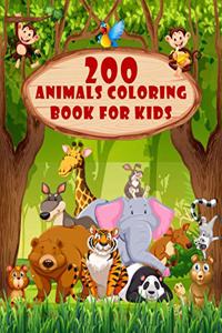 200 Animals Coloring Book For Kids