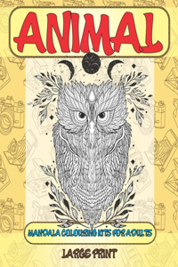 Mandala Colouring Kits for Adults - Animal - Large Print
