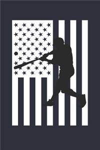 American Flag Baseball Notebook - USA Flag Baseball Journal - Fourth of July Gift for Baseball Player