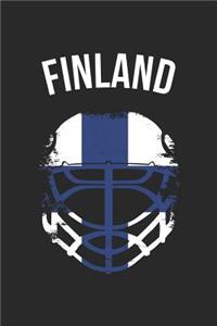 Finland Hockey Notebook - Finland Flag Hockey Helmet - Gift for Hockey Player - Hockey Diary