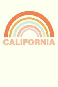 California: Cute Lined Travel Notebook for Planning and Journaling Your Trip with Minimalist Rainbow Cover Design