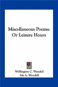 Miscellaneous Poems