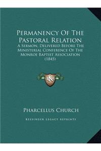 Permanency Of The Pastoral Relation