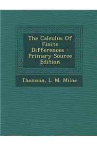 The Calculus of Finite Differences - Primary Source Edition