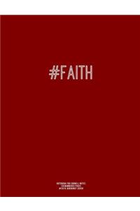 Notebook for Cornell Notes, 120 Numbered Pages, #faith, Burgundy Cover