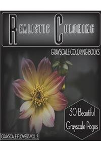 Realistic Coloring Grayscale Flowers Vol.2