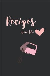Recipes from the heart Blank Recipe Book