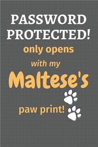 Password Protected! only opens with my Maltese's paw print!